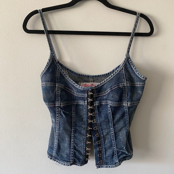 STEFANEL JEANS DENIM BUSTIER - Picture 4 of 6